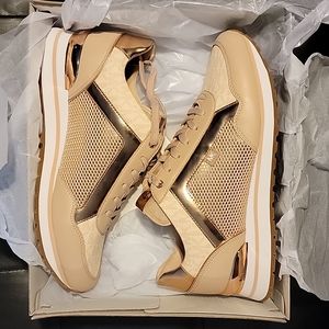 COPY - Women's Michael Kors Maddy Leather Trainer Shoes, Size 10, colors pink